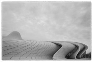 Azerbaijan, Baku, Heydar Aliyev Cultural Center, building designed by Zaha Hadid, exterior Azerbaijan, Baku, Heydar Aliyev Cultural Center, building designed by Zaha Hadid, exterior